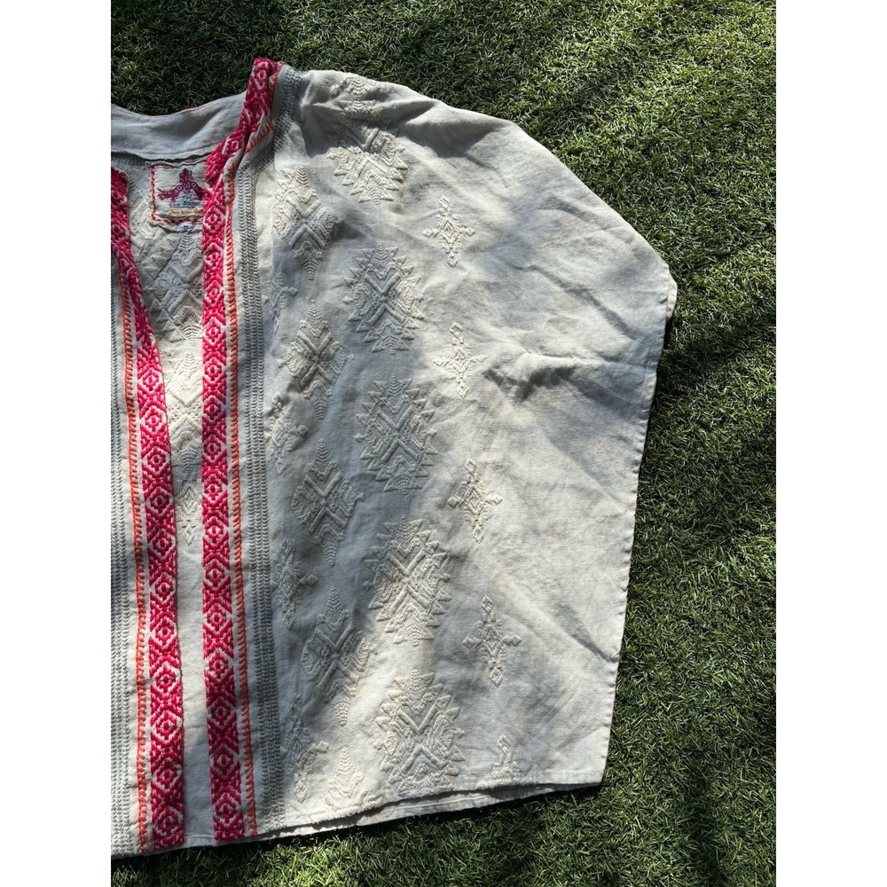 Joy Love Light‎ JW Johnny Was Los Angeles White Medium  100% Linen Embroidered - Picture 3 of 8